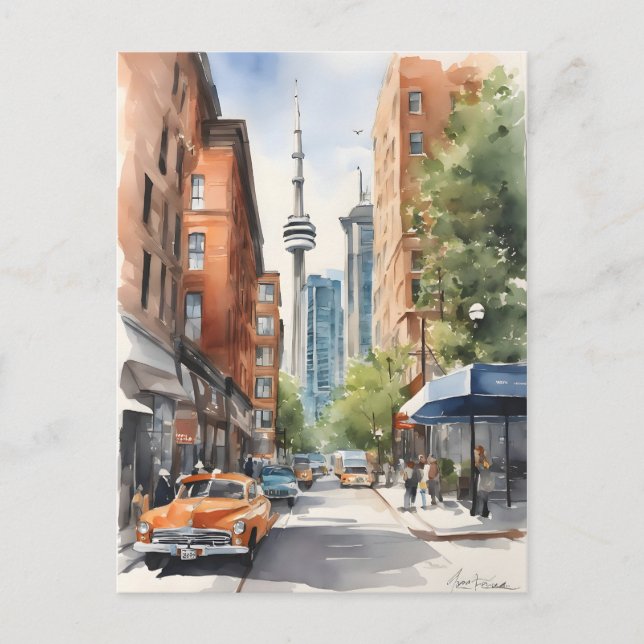Carte Postale Aquarelle de Toronto (Devant)