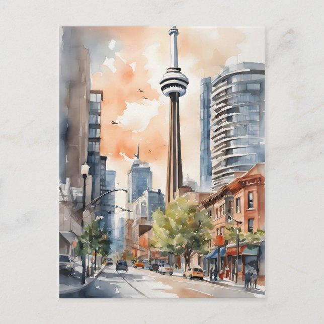 Carte Postale Aquarelle de Toronto (Devant)