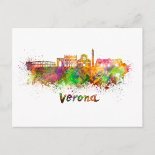 Carte Postale Aquarelle de Vérone