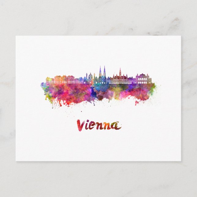 Carte Postale Aquarelle de Vienne (Devant)