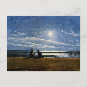 Carte Postale Aquarelle de Winslow Homer, Clair de lune,