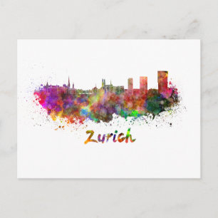Carte Postale Aquarelle de Zurich