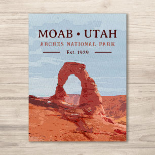 Carte Postale Aquarelle Delicate Arch Moab Utah National Park