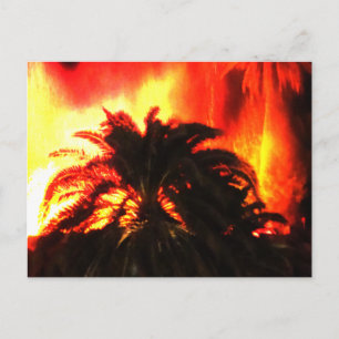 Carte Postale Aquarelle d'éruption volcanique