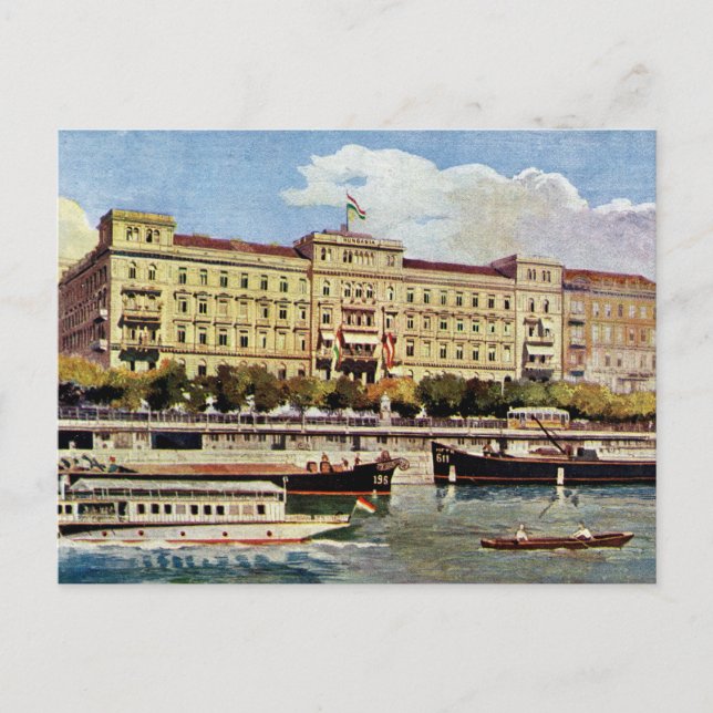 Carte Postale Aquarelle des années 1920 Grand Hotel Budapest (Devant)