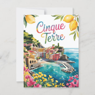 Carte Postale Aquarelle des Cinque Terre