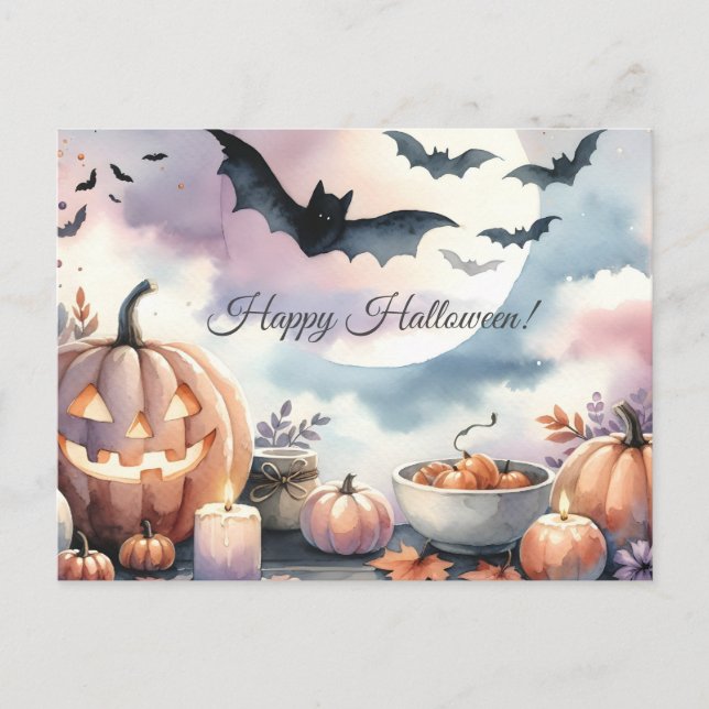 Carte Postale Aquarelle d'Halloween (Devant)
