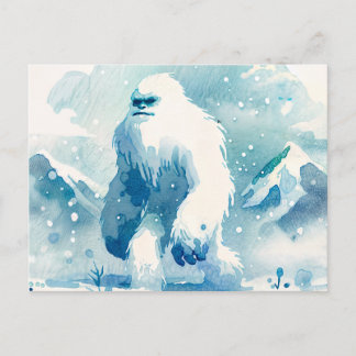 Carte Postale Aquarelle d'hiver Abominable