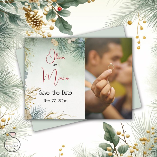 Carte Postale Aquarelle d'hiver Verdure (Créateur téléchargé)