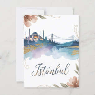 Carte Postale Aquarelle d'Istanbul
