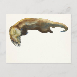 Carte Postale Aquarelle d'or sur papier