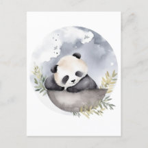 Aquarelle dormante bébé Panda Ours