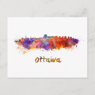 Carte Postale Aquarelle d'Ottawa