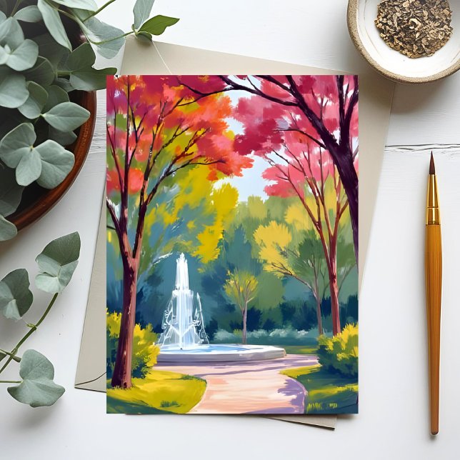 Carte Postale Aquarelle du feuillage d'automne du parc d'automne (Créateur téléchargé)
