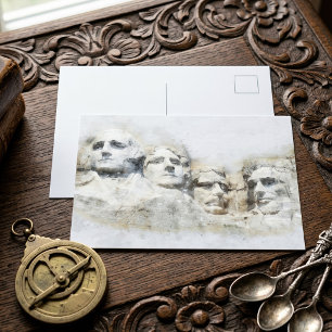 Carte Postale Aquarelle du mont Rushmore
