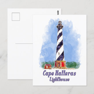 Carte Postale Aquarelle du phare de Cape Hatteras Caroline du No