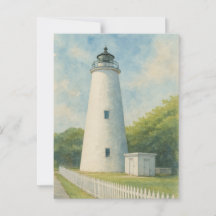 Aquarelle du phare d'Ocracoke