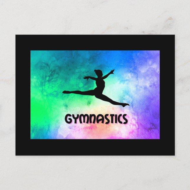 Carte Postale Aquarelle du saut de gymnastique (Devant)