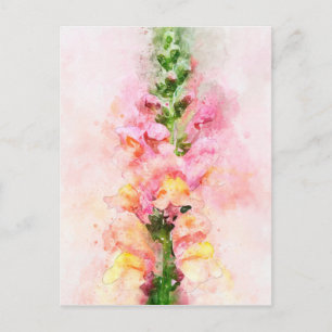 Carte Postale Aquarelle d'une fleur de snapdragon