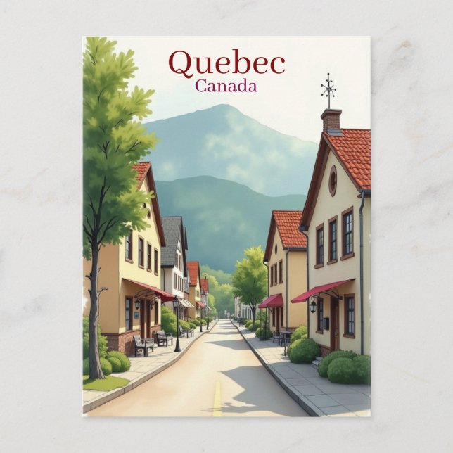 Carte Postale Aquarelle élégante Québec Canada (Devant)