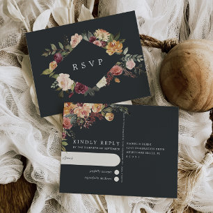Carte Postale Aquarelle en fleur rustique Mariage floral RSVP