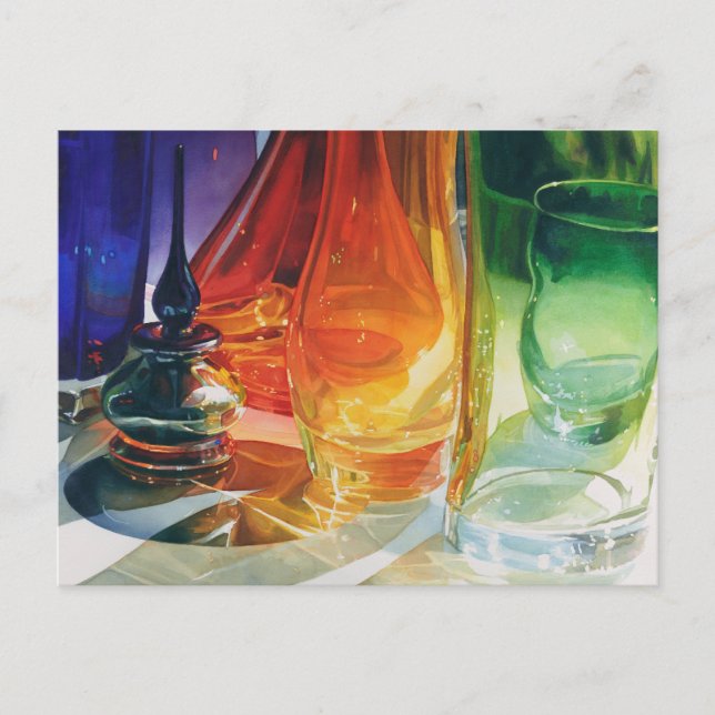 Carte Postale Aquarelle en verre d'art "Courbes parfaites" (Devant)