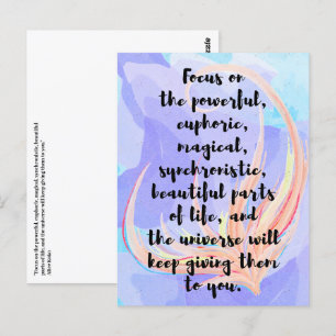 Carte Postale Aquarelle et calligraphie loi de la cote d'attract