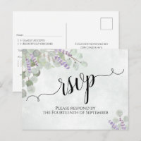 Aquarelle Eucalyptus & Mariage Lavande RSVP
