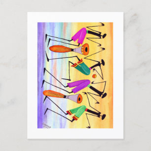 Carte Postale Aquarelle, Expression du bonheur Anniversaire