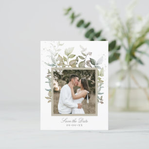 Carte Postale Aquarelle feuillage photo mariage enregistrer la d
