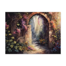 Aquarelle Fleur sauvage Arc Jardin Entrée