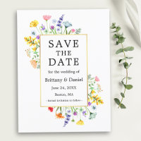 Aquarelle Fleur sauvage Gold Frame Enregistrer la