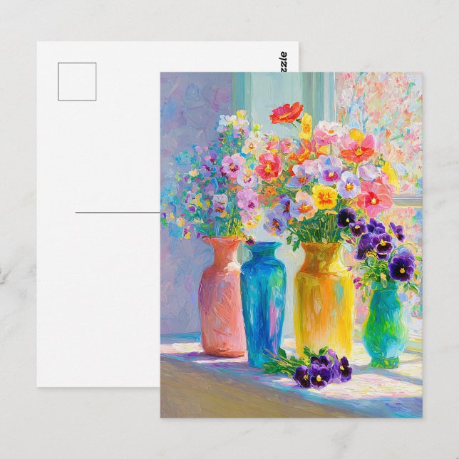 Carte Postale Aquarelle Floral  (Devant / Derrière)