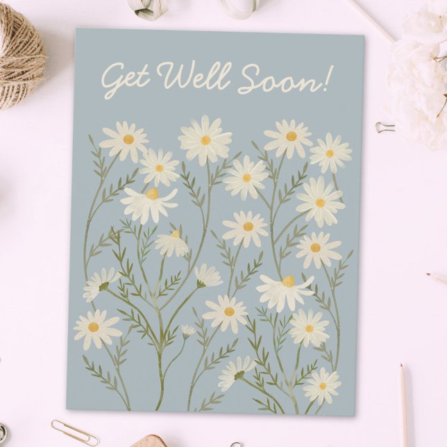 Carte Postale Aquarelle Floral Blanc Faisy Market (Close up)