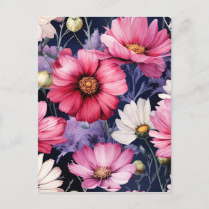 Carte Postale Aquarelle Floral Motif sans joint