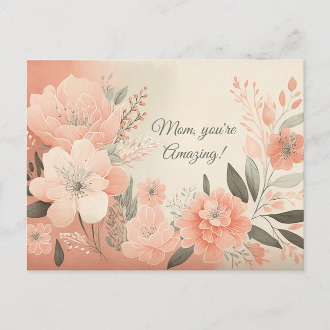 Carte Postale Aquarelle florale (Devant)