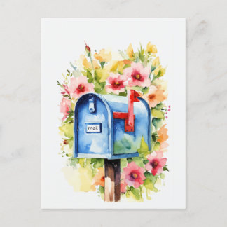 Carte Postale Aquarelle florale | Boîte aux lettres