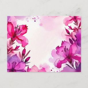 Carte Postale Aquarelle florale d'azalée vibrante