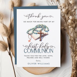 Carte Postale Aquarelle Garçon première sainte communion Merci