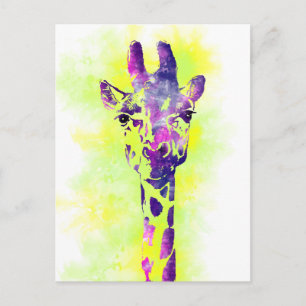 Carte Postale Aquarelle Giraffe 2