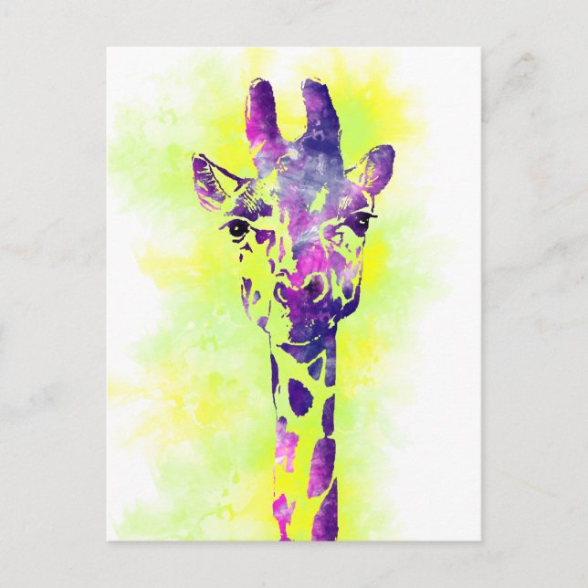Carte Postale Aquarelle Giraffe 2 (Devant)