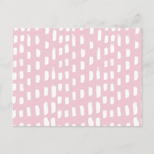 Carte Postale Aquarelle girly rose blanc motif (Devant)