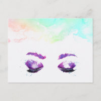 Aquarelle glamour aux yeux et aux bouillons pourpr