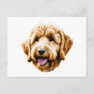 Carte Postale Aquarelle Goldendoodle
