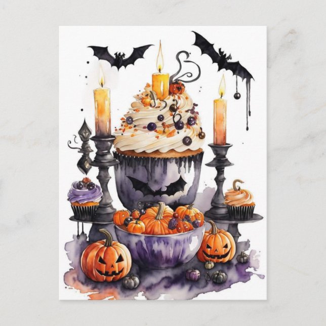 Carte Postale Aquarelle Halloween Sweets (Devant)