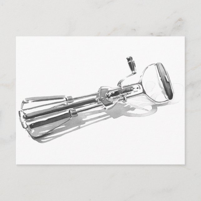 Carte Postale Aquarelle "Heavy Duty Egg Beater" Cuisine Art (Devant)