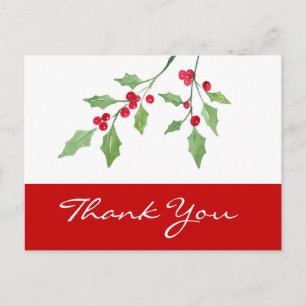 Carte Postale Aquarelle Holly Sprigs