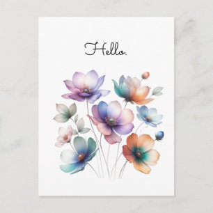 Carte Postale Aquarelle illustrant un joli bouquet de fleurs