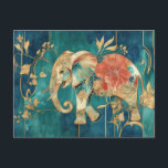 Carte Postale Aquarelle Illustration d'un éléphant avec des fleu<br><div class="desc">Découvre la magie des éléphants, des cartes postales qui passionnent ! Plonge dans le monde fascinant des éléphants avec notre collection de cartes postales exclusives ! Chaque motif capture la majestueuse grâce de ces gentils géants et apporte un morceau de gibier à la maison. Parfait pour les amoureux des animaux...</div>