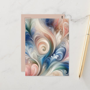 Carte Postale Aquarelle Imaginaire Floral Romantique Motif